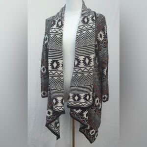 Xhilaration Aztec Print Waterfall Cardigan Sweater Open Front Boho